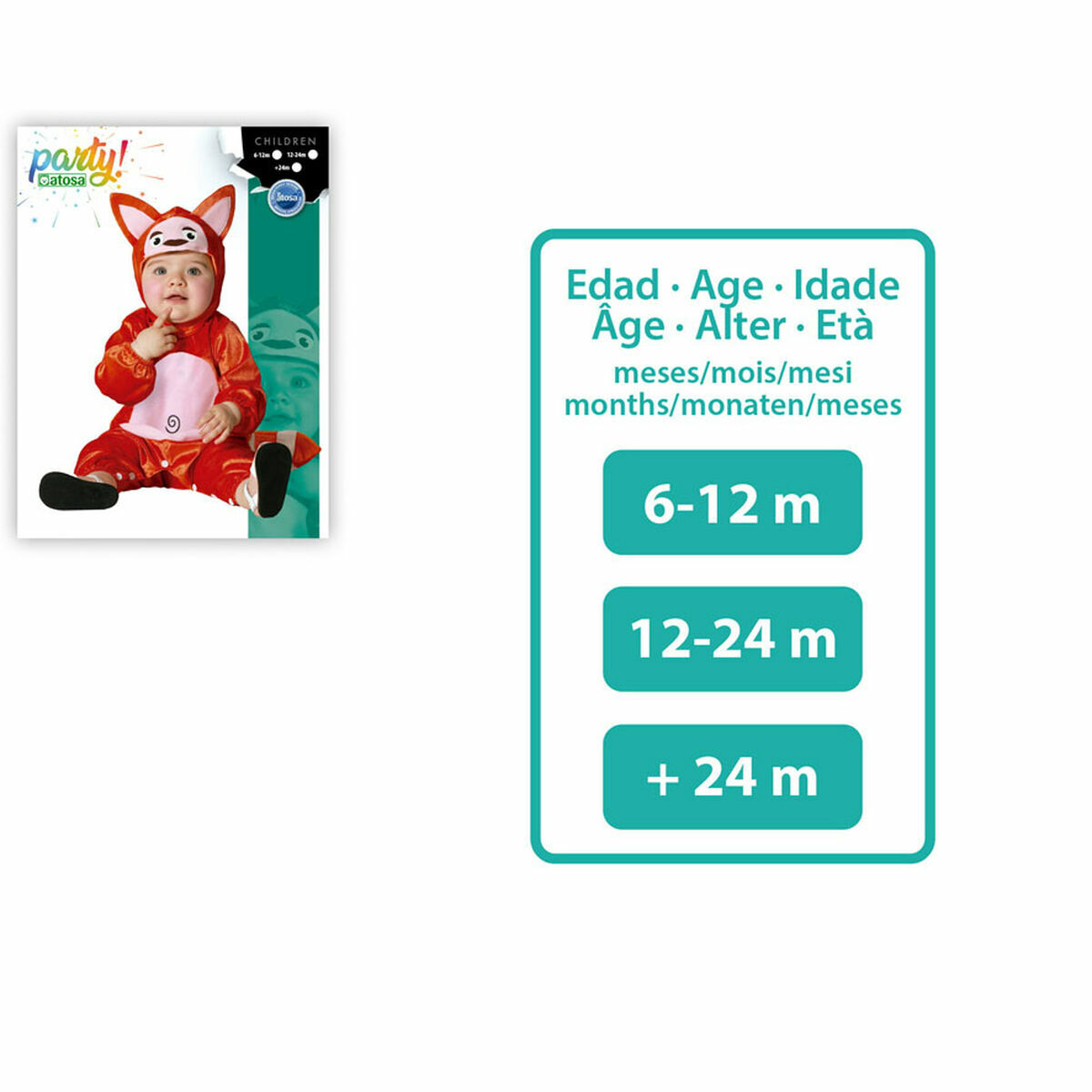 Fantasia para Bebés Vermelho Urso Panda